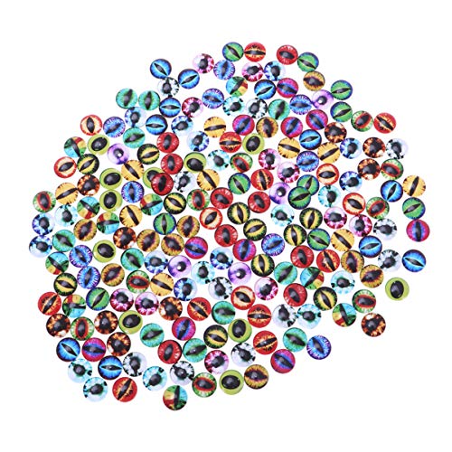 SUPVOX 100 piezas de juguetes ojos de cristal ojos de los animales dragón ojos de vidrio cabujón muñeca de colores mezclados DIY Scrapbooking de los artes de la joyería toma de 12mm
