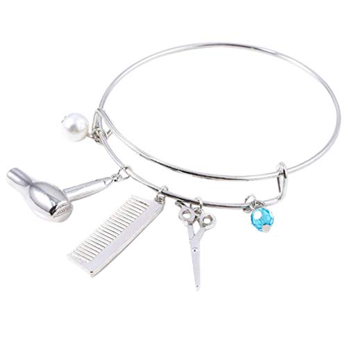 Supvox Brazalete de Alambre Peluquería Secador de Pelo Peine de Tijera Encanto Ajustable Pulsera Expansible Pulseras Regalo para Regalos de Fiesta