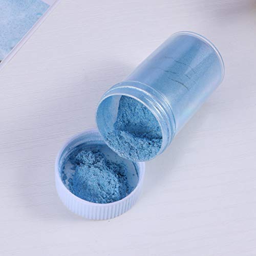 Supvox Polvo de maquillaje mineral en polvo de pigmento de mica Seguro de usar para el trabajo hecho a mano Nail Lápiz labial Fabricación de joyas (azul dorado)