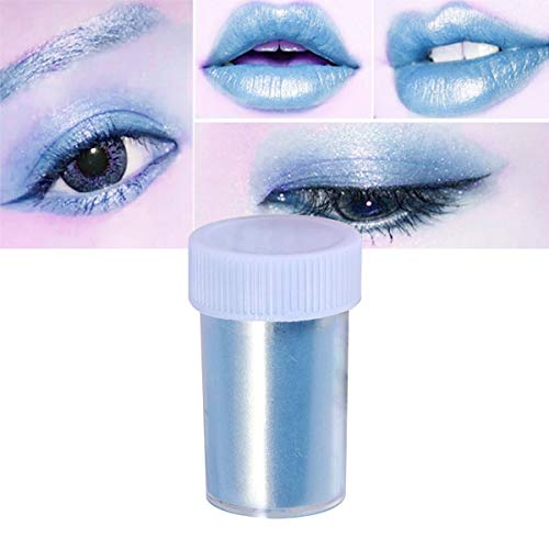 Supvox Polvo de maquillaje mineral en polvo de pigmento de mica Seguro de usar para el trabajo hecho a mano Nail Lápiz labial Fabricación de joyas (azul dorado)