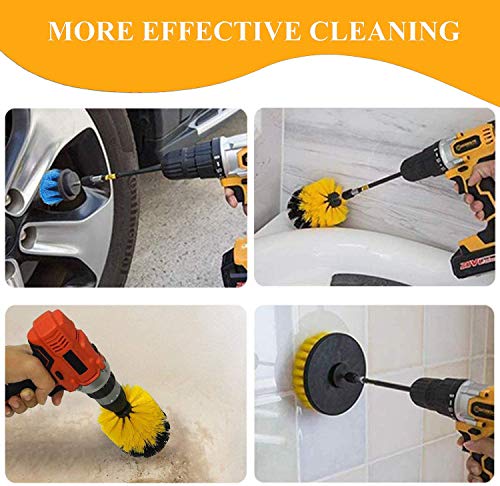 SUQ Cepillos para Taladro Eléctrico de 6 Piezas Multifuncional Brocha para Taladro Attachment Kits para Limpiar Baño, Piso, Azulejo, Esquinas, Cocina, Lechada, Alfombra, Bañera, Tapete
