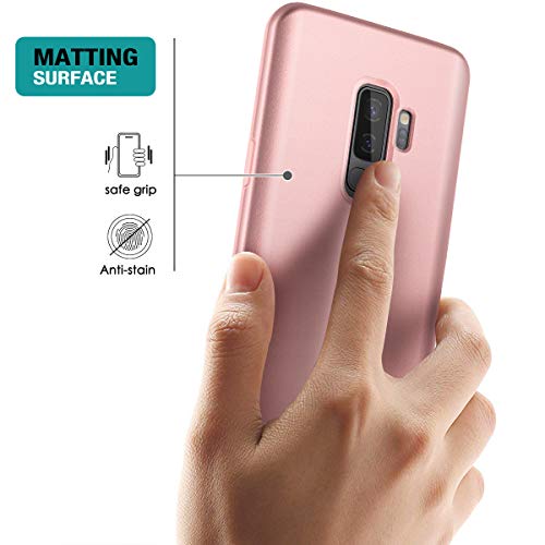 SURITCH Funda para Samsung Galaxy S9 Plus Silicona 360 Grados Bumper Flexible TPU Delantera y Trasera Irrompible Caso Carcasa Samsung Galaxy S9 Plus - Oro Rosa
