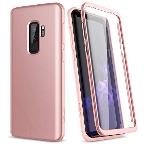 SURITCH Funda para Samsung Galaxy S9 Plus Silicona 360 Grados Bumper Flexible TPU Delantera y Trasera Irrompible Caso Carcasa Samsung Galaxy S9 Plus - Oro Rosa