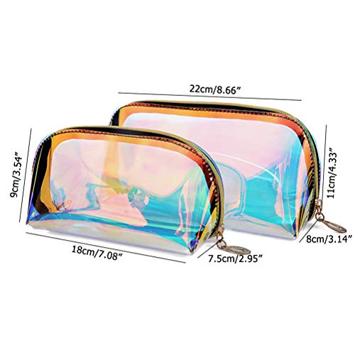 Suszian - Neceser transparente para mujer, resistente al agua, transparente, de TPU, gran capacidad, resistente al agua, bolsa de maquillaje, colorido, Small