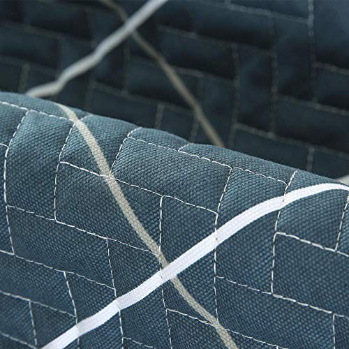 Suuki Funda de Sofá,Protector para Sofás,Cubierta de sofá de celosía para Dormitorio/Patio,Funda de sofá de 2/3/4 plazas,Fundas de sofá de Tela de algodón Grueso-Armada_Los 70 * 150cm