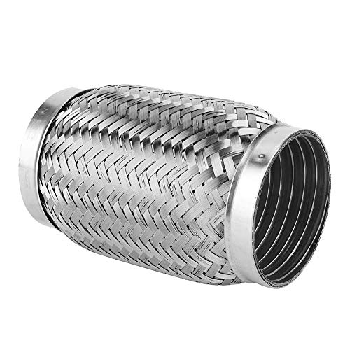 Suuonee Trozo de escape, tubo flexible flexible de acero inoxidable de 3 x 6 pulgadas Trozo de escape flexible con tubo corrugado interno