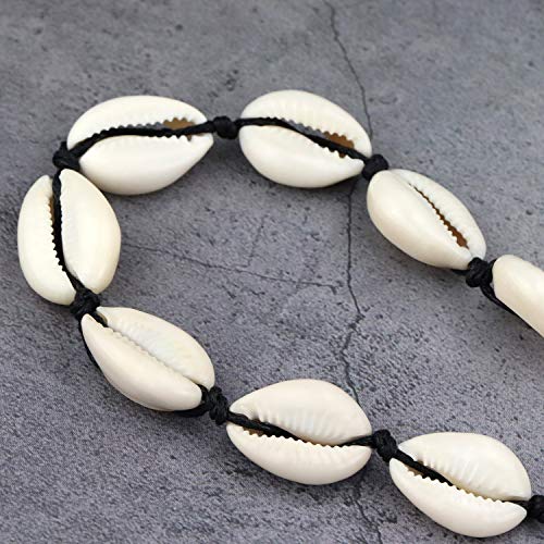 Suyi Collar De Conchas Naturales Collar Hecho A Mano De Playa De Hawaii Collar De Concha Ajustable para Mujer ABlack