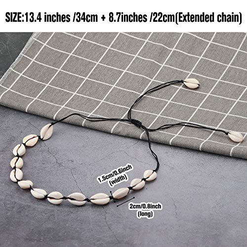 Suyi Collar De Conchas Naturales Collar Hecho A Mano De Playa De Hawaii Collar De Concha Ajustable para Mujer ABlack