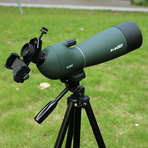 Svbony SV28 Telescopio Terrestre 25-75x70 Impermeable Prisma BAK4 Lente óptica Recubierta MC Zoom Spotting Scope con Trípode y Adaptador de Smartphone