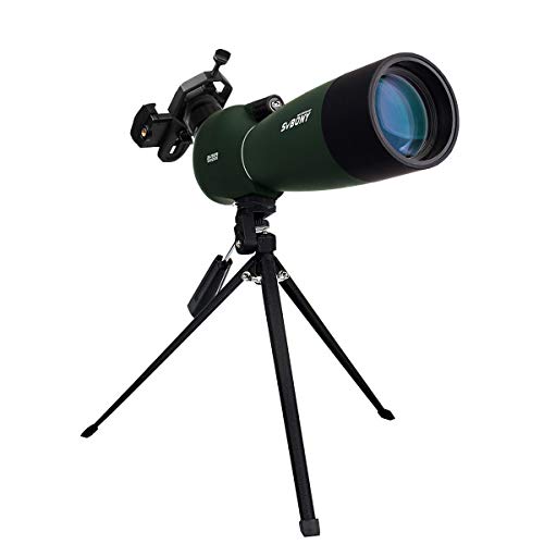 Svbony SV28 Telescopio Terrestre 25-75x70 Impermeable Prisma BAK4 Lente óptica Recubierta MC Zoom Spotting Scope con Trípode y Adaptador de Smartphone