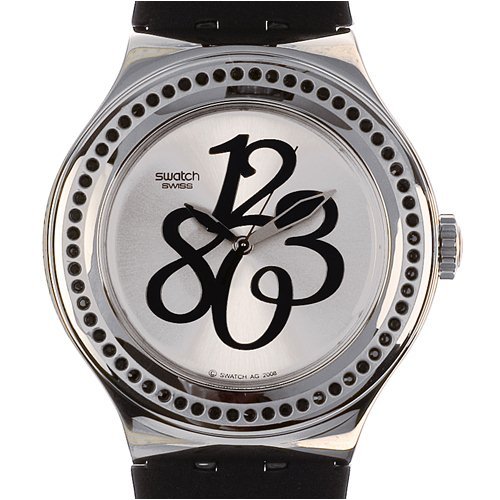 Swatch Irony Nabab - Reloj de Mujer de Cuarzo, Correa de Piel Color Negro