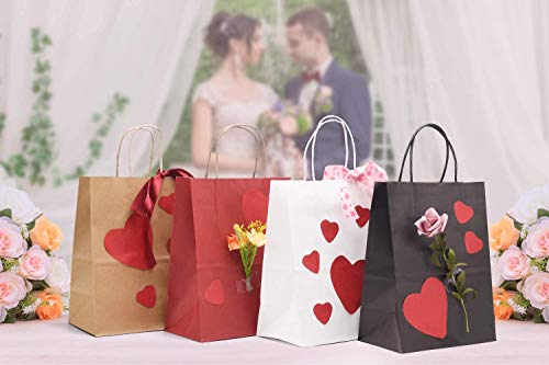 Switory Bolsa de papel Kraft de 100 piezas, bolsa de regalo de compras marrón de 20x12x26,5cm con asas retorcidas para fiesta, embalaje, personalización, transporte, venta al por menor, mercancía