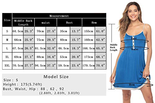 Sykooria Vestido de Mujer, Vestido de Lactancia camisón de algodón,Ropa de Dormir Suave con Botones para Embarazadas y Lactancia