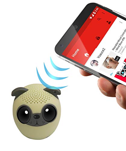 Sytech SY-XDOG Altavoz Nano Inalámbrico con Botón Selfie en Forma de Animal | Altavoz Nano Perro | Altavoz con Bluetooth Perro Cute Kawaii, Color Marrón