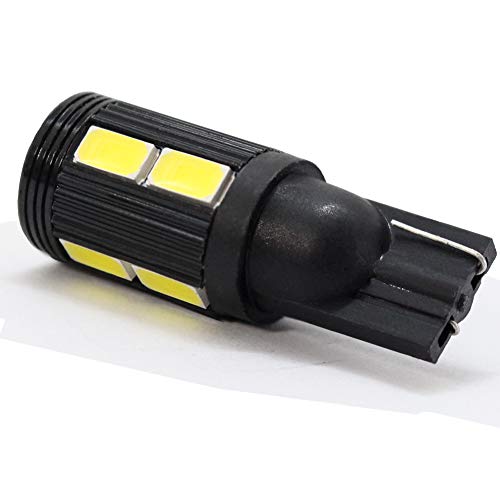 T10 W5W LED Ampoules 10SMD 194 168 Coins de lumière blanche pour feux de stationnement, ampoules de rechange d'éclairage latéral de rechange pour éclairage de réserve(Un paquet de 2)