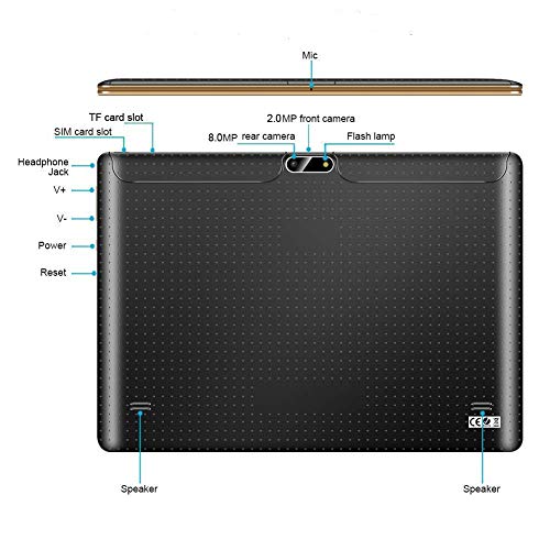 Tablet Android de 10 pulgadas con ranuras para tarjetas SIM 4 GB de RAM 64 GB ROM Octa Core 3G desbloqueado teléfono GSM Tablet PC integrado WiFi Bluetooth GPS negro