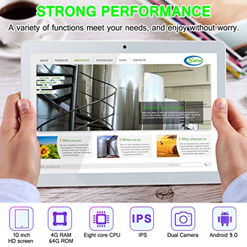 Tablet PC Android de 10 pulgadas, 4 GB de RAM, 64 GB de ROM, procesador Octa Core, pantalla táctil HD 5G WiFi Tablet PC integrado Bluetooth GPS Tablet E7 (Plata)