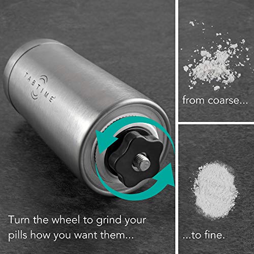 TabTime - Trituradora de píldoras, tritura múltiples pastillas en un polvo fino, ideal para tubos de alimentación, mascotas o para ayudar a los niños a tomar medicamentos