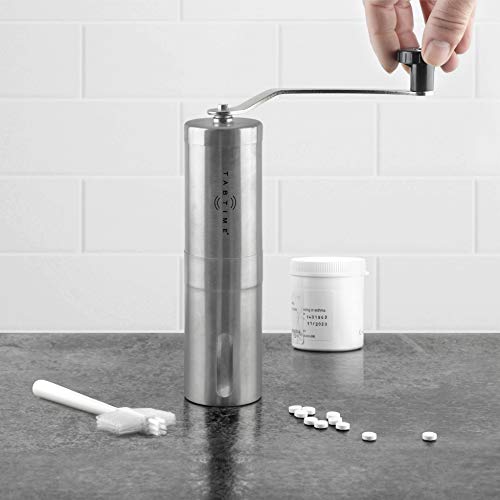 TabTime - Trituradora de píldoras, tritura múltiples pastillas en un polvo fino, ideal para tubos de alimentación, mascotas o para ayudar a los niños a tomar medicamentos