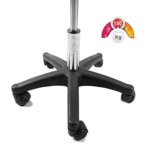 Taburetes Para Oficina con Rueditas，Taburete de Trabajo con Blanco PU Cuero Sintético Asiento，Altura Regulable 55-73 cm，160kg de Capacidad de Carga，Taburete Ruedas Trabajo para Beauty Salon Kitchen S