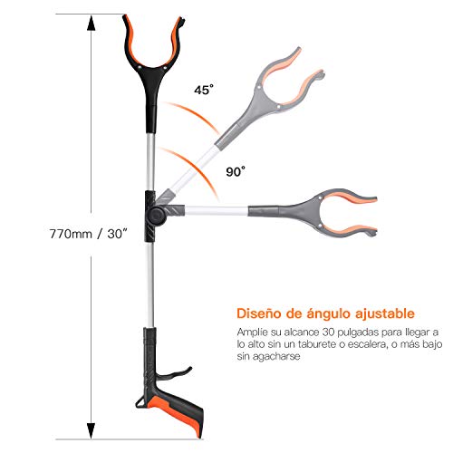 TACKLIF Pinza Larga, Alcanzar Objetos 77cm Herramienta de Captura Plegable, Diseño con Imán, Brazo Más Largo para Recoger Basura, para los Viejos, Discapacitados y Trabajadores Sanitarios - RG01