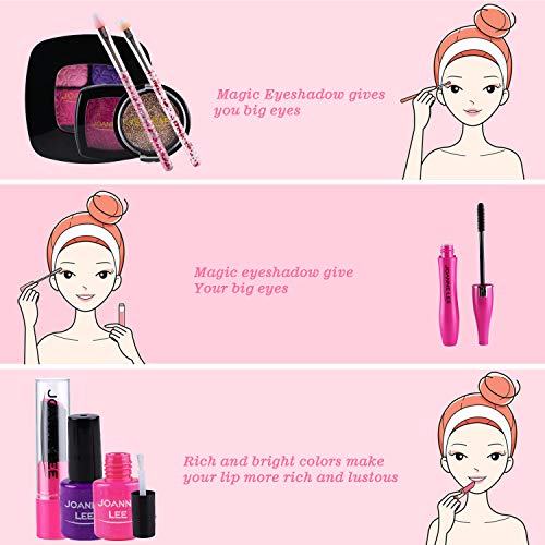 Tacobear Maquillaje Niñas Juego de Maquillaje Kit Juguete de Maquillaje Lavable con Bolsa de Maquillaje Cosmética Juguete Cumpleaños Regalo Navidad para Niña 4 5 6 7 8 años