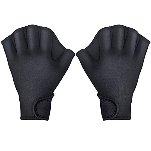 TAGVO Guantes acuáticos para la Resistencia de la Parte Superior del Cuerpo, Guantes de natación reticulados con muñequera, Costura del Pozo, Sin decoloración, Tamaños para Hombres Mujeres Adultos