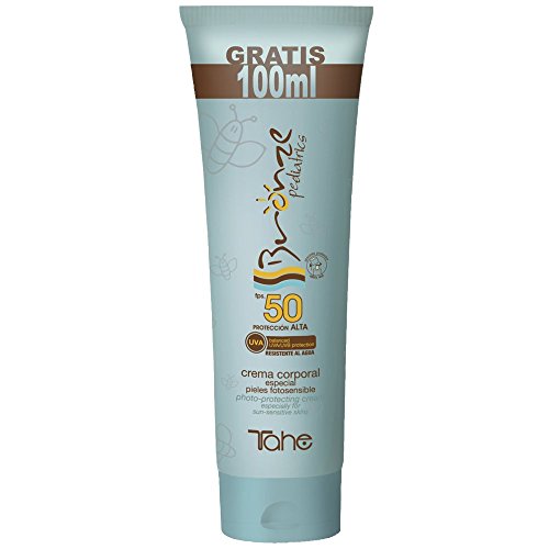 Tahe Bronze Crema Protectora Solar Pediátrica Corporal 50/Protector Solar/Crema Solar, 250 ml