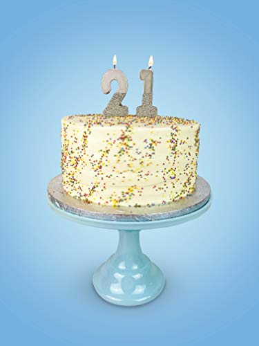 Talking Tables Decoración para tarta plata de primera calidad, número 7 cumpleaños, cera, brillo de 8 cm, bonito y brillante (BDAY-CANDLE-SLV-7)
