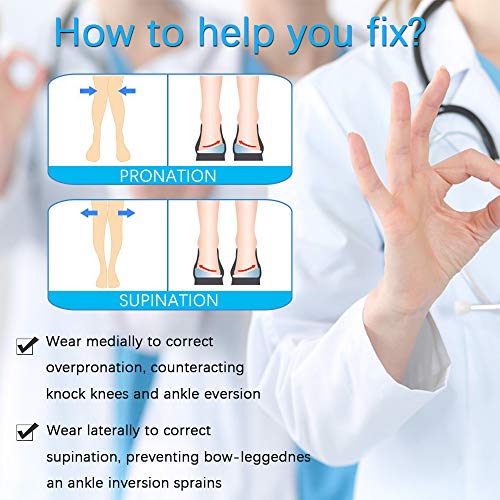 Taloneras de Gel Plantilla Ortopédica, Plantillas de Talón en Gel con Ángulo Corrector de Pronación y Supinación, Nuevo Material, Taloneras Silicona de Talón, Para Piernas O / X, Hombre Mujer, 3 Pares
