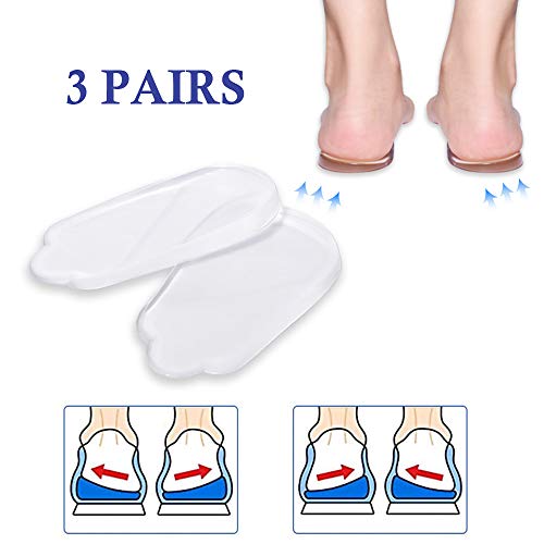Taloneras de Gel Plantilla Ortopédica, Plantillas de Talón en Gel con Ángulo Corrector de Pronación y Supinación, Nuevo Material, Taloneras Silicona de Talón, Para Piernas O / X, Hombre Mujer, 3 Pares