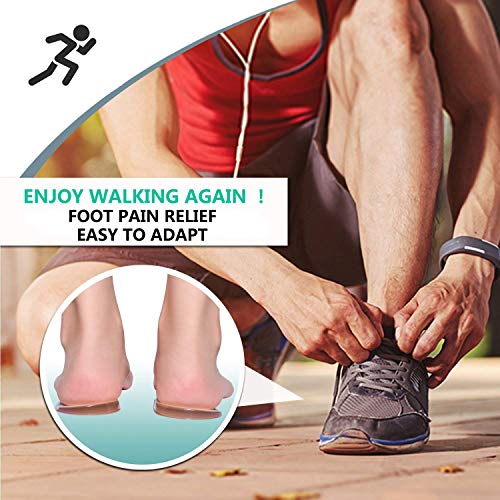 Taloneras de Gel Plantilla Ortopédica, Plantillas de Talón en Gel con Ángulo Corrector de Pronación y Supinación, Nuevo Material, Taloneras Silicona de Talón, Para Piernas O / X, Hombre Mujer, 3 Pares
