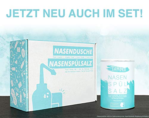 Tampen 120x sal lavado nasal (a granel) · incluyendo cuchara medidora · Paquete de recarga de 300 g XXL · Sal para la ducha nasal · Sal de enjuague nasal