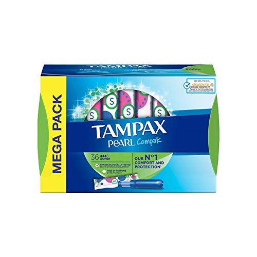 Tampones TAMPAX Compak Pearl Super Aplicador, 2 x 36 unidades