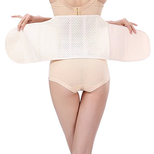 Tangda Mujer Faja Reductora para Mujer Cintura Abdomen Postparto Moldeadora Recuperación Adelgazante Efecto con Velcro Talla Única Albaricoque