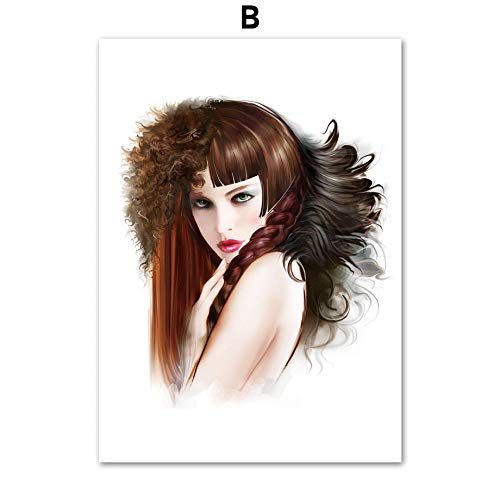 Tanyang Chica de peluquería nórdica, Carteles y Estampados, Arte de la Pared, Lienzo, Pintura, Lienzo de Pared, Imagen para Sala de Estar, decoración sin Marco