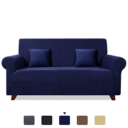 TAOCOCO Funda de Sofá/Funda de sofá Antideslizante/Funda de Fofá Elástica/Lavable/Antiácaros/Antiarrugas (Azul Oscuro/ 3 Plazas 180-240 cm)