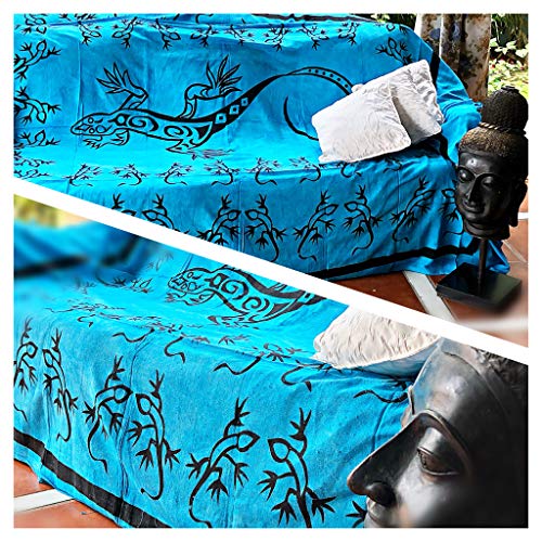 Tapiz Mandala 100% Algodón de la India con 210X240 cm Tapices Indios de Decoración Múltiples Aplicaciones: Cubrecama, Cubre sofá, Mantel, Pareo, Foulard, Picnic, Toalla Playa