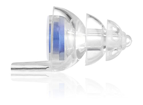 Tapones protectors de oído Senner MusicPro Soft con caja de aluminio. Ideal para conciertos, discotecas y festivals, azul/transparente