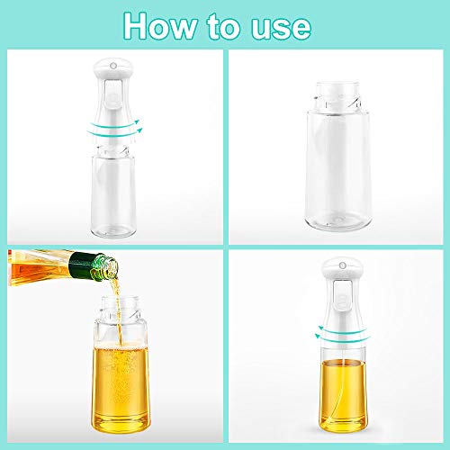 Tarnel Dispensador de pulverizador de Aceite Rociador de Aceite rociador de vinagre para cocinar Ensalada Hornear Pan BBQ Cocina 200ml