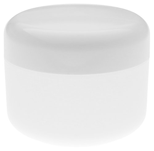 Tarros de 50 ml de PP, de pared doble, semitransparente, con tapa de plástico blanco, 10 piezas