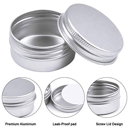 Tarros de Aluminio vacíos de 20 ml, 12 Piezas 40x20mm Tarro de Crema Tarro Tarro de Lata Tarro cosmético Tarro vacío con Tapa de Tornillo, Tarro vacío contenedor de Muestra de Viaje