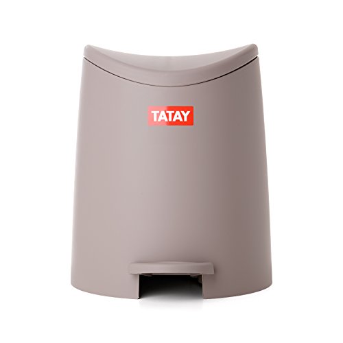 TATAY 4470015 - 3L Pequeño Cubo de baño con Apertura a Pedal, Beige, 19x22.1x0.41 cm