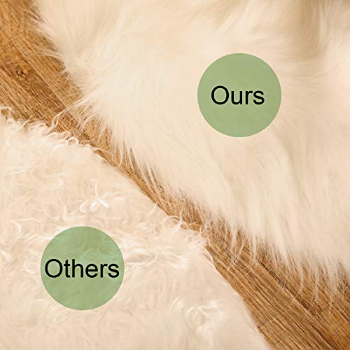 Tatuo Falda de Árbol de Navidad de Piel Falsa Blanca para Decoraciones de Navidad Fiestas (80 cm)