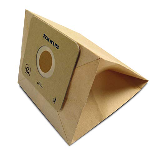 Taurus 999193000 Paquete de 5 Bolsas de Papel Eco para aspiradores Trineo de 2 litros de Capacidad, biodegradables, Plastic, Madera