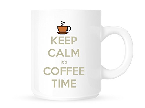 Taza de café con texto en inglés "Keep Calm It's Coffee Time"