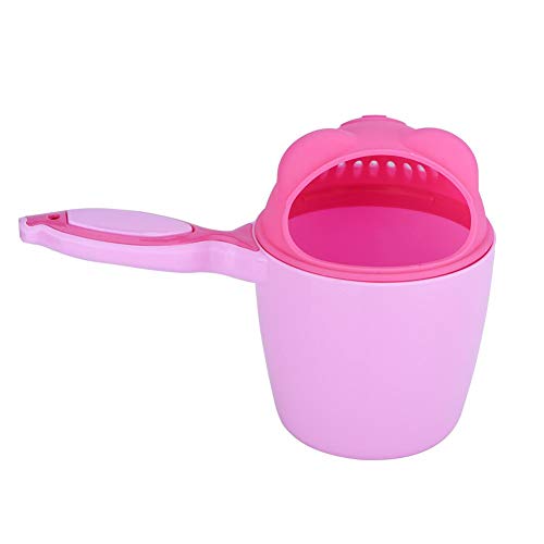 Taza de champú, taza de champú lavado de cabello baño taza de enjuague protector para ojos taza de enjuague para bebés niños 21 * 10.7 * 15cm (Pink)