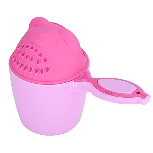 Taza de champú, taza de champú lavado de cabello baño taza de enjuague protector para ojos taza de enjuague para bebés niños 21 * 10.7 * 15cm (Pink)