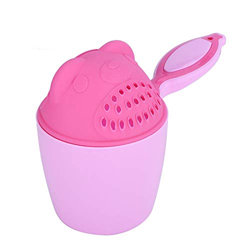 Taza de champú, taza de champú lavado de cabello baño taza de enjuague protector para ojos taza de enjuague para bebés niños 21 * 10.7 * 15cm (Pink)