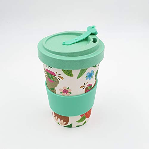 Taza para café de Fibra de bambú (Taza de café ecológica Reutilizable 420 ml, Hecha con Fibra de bambú Natural orgánica) (Verde)